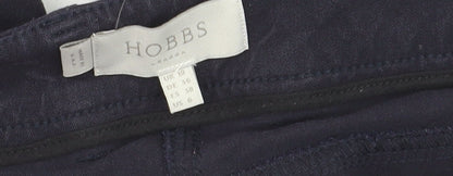 Hobbs Women's Blue Size 10 Chino Trousers Cotton Blend Slim Fit