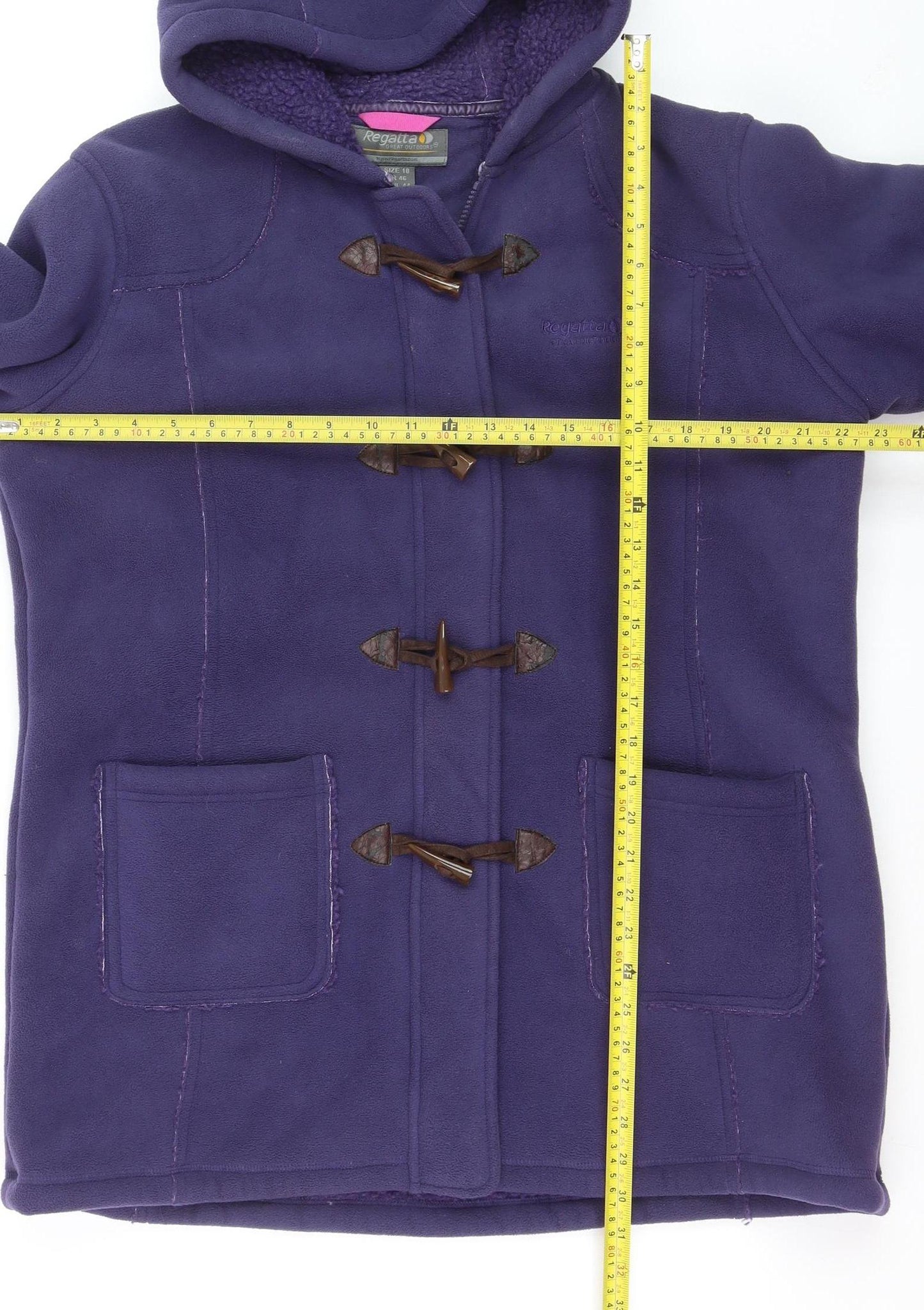 Regatta Women's Purple Fleece Mid-Length Duffle Coat Size 18