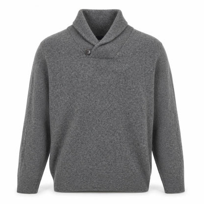 Next Men’s Grey Lambswool Shawl Collar Jumper XL Pullover