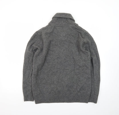 Next Men’s Grey Lambswool Shawl Collar Jumper XL Pullover