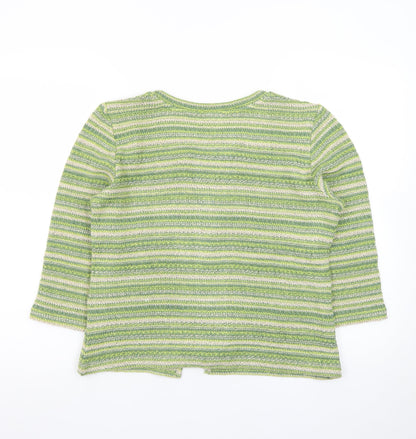Marks and Spencer Women’s Green Striped Cardigan Medium Knit