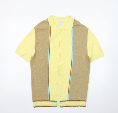 Good Vibes North Pole Contemporary Yellow Retro Men's L Polo Shirt