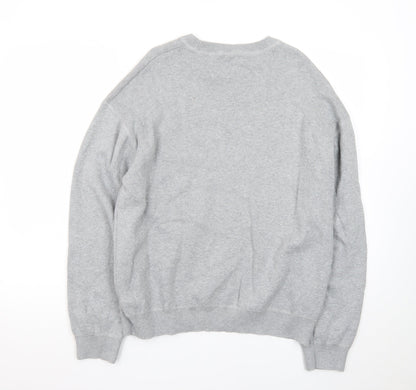 Zara Men Grey Cotton Knit Crew Neck Pullover Jumper M