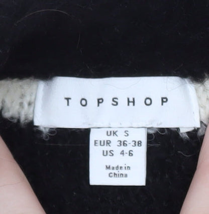 Topshop Women’s Black White Striped Mohair Wool Jumper S
