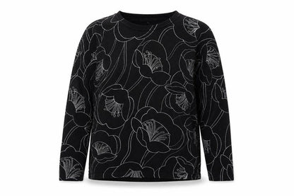 Next Women's Black Floral Knit Jumper Size 14 Viscose Blend