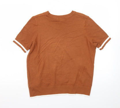 Marks and Spencer Men's Brown Short Sleeve Crew Neck T-Shirt M