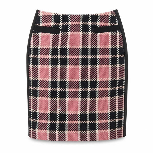 Marks and Spencer Women Pink Check Pencil Skirt Size 10 Lined