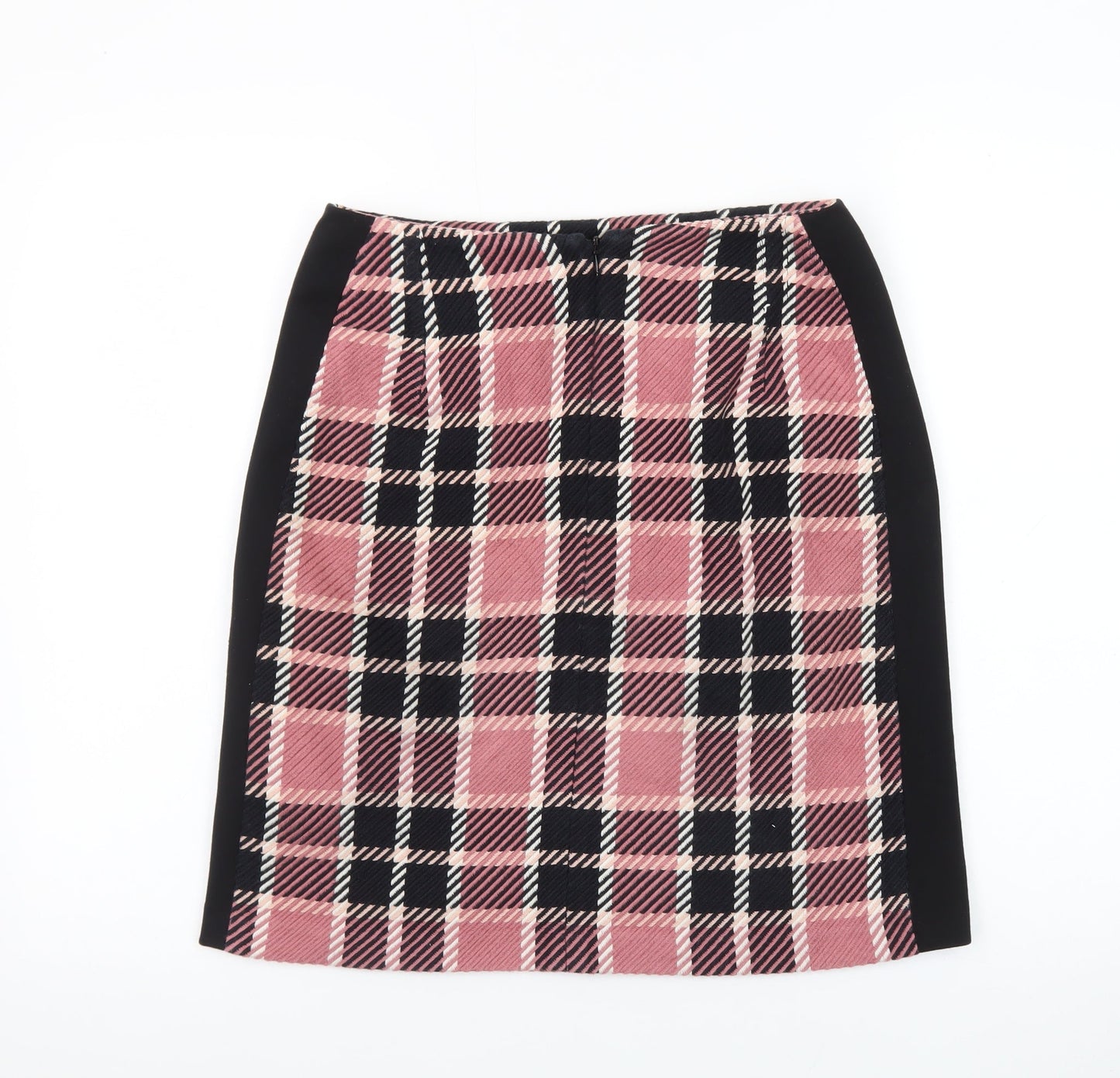 Marks and Spencer Women Pink Check Pencil Skirt Size 10 Lined