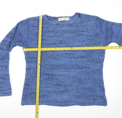 Style by EWM Women's Blue Knit Pullover Jumper Size M 14-16