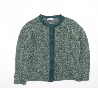 Honor Millburn Women's Green Wool Blend Cardigan L 18-20