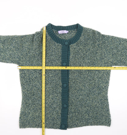 Honor Millburn Women's Green Wool Blend Cardigan L 18-20
