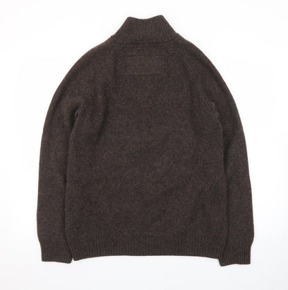 John Rocha Men’s Brown Wool Cashmere Half Zip Jumper Size M