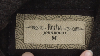 John Rocha Men’s Brown Wool Cashmere Half Zip Jumper Size M
