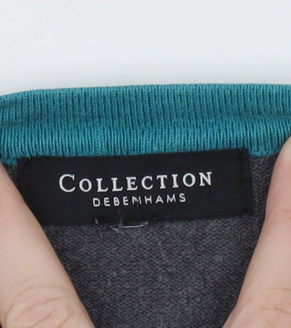 Debenhams Collection Women Grey Blue Striped Pullover Jumper Size 20