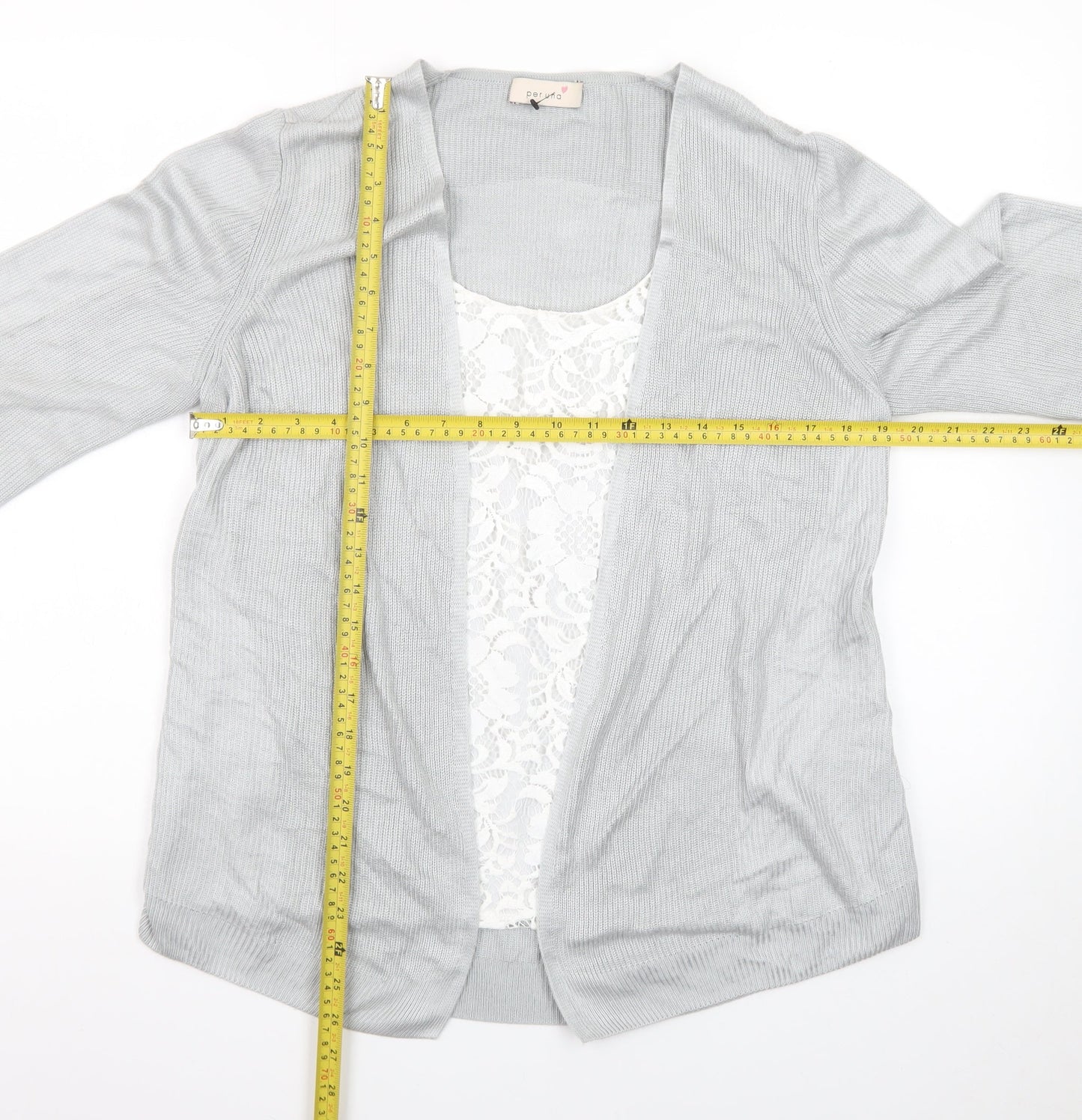 Marks and Spencer Women Grey Knit Long Sleeve Open Cardigan Size 14