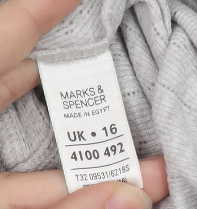 Marks and Spencer Womens Grey Knit Pyjama Pants Size 16