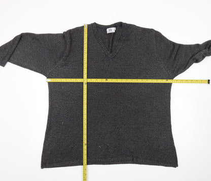 B·B Design Jytte Meilvang Women's Grey L V-Neck Knit Pullover Jumper
