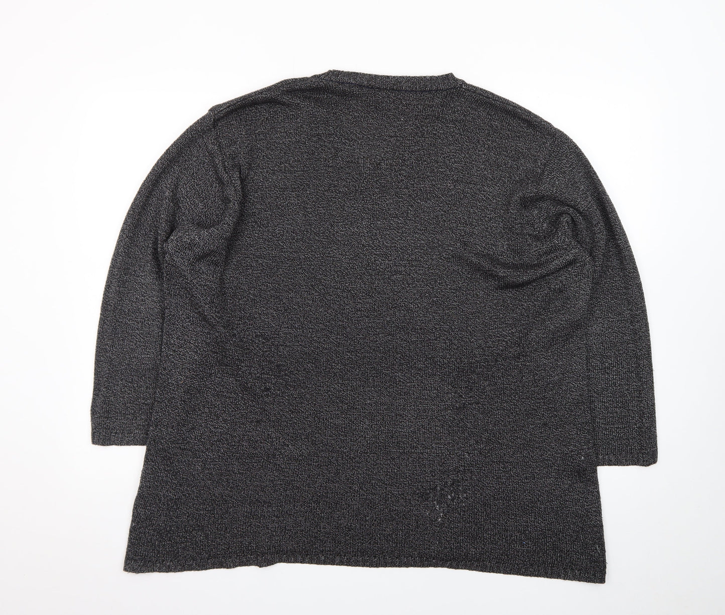 B·B Design Jytte Meilvang Women's Grey L V-Neck Knit Pullover Jumper