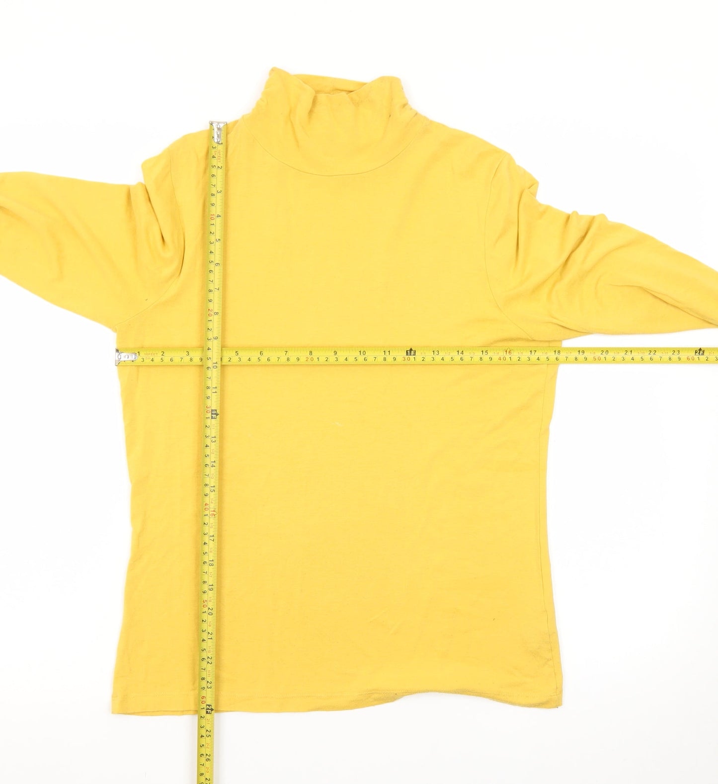 M&Co Women Yellow Roll Neck Long Sleeve Jersey Top Size 12