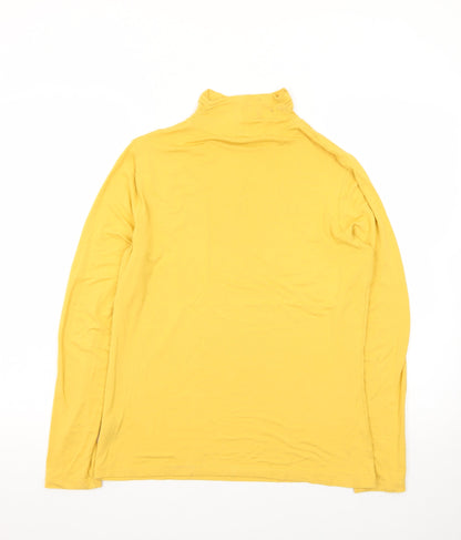 M&Co Women Yellow Roll Neck Long Sleeve Jersey Top Size 12