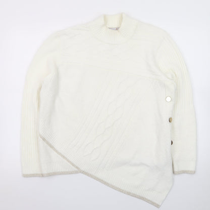 Marks and Spencer Women Ivory Cable-Knit Long Sleeve Jumper UK 16