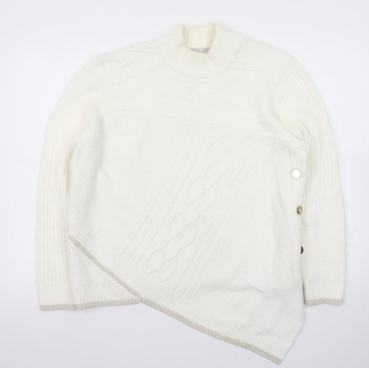 Marks and Spencer Women Ivory Cable-Knit Long Sleeve Jumper UK 16