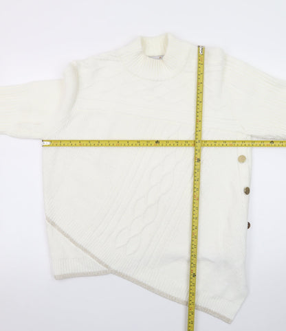 Marks and Spencer Women Ivory Cable-Knit Long Sleeve Jumper UK 16
