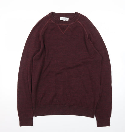 Next Men's Brown Crew Neck Wool Jumper Size M Regular Fit