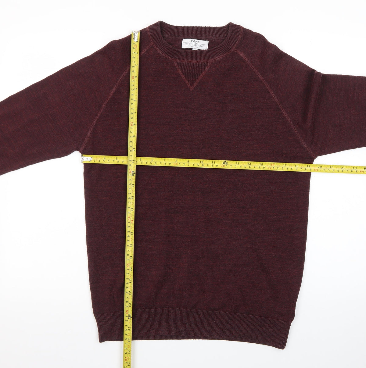 Next Men's Brown Crew Neck Wool Jumper Size M Regular Fit