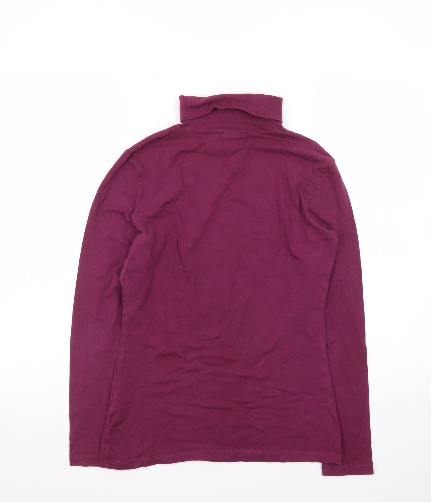 Primark Women’s Purple Roll Neck Long Sleeve Cotton Stretch Top Size 10