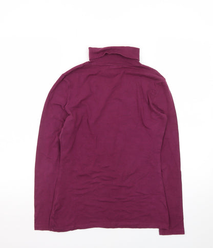 Primark Women’s Purple Roll Neck Long Sleeve Cotton Stretch Top Size 10