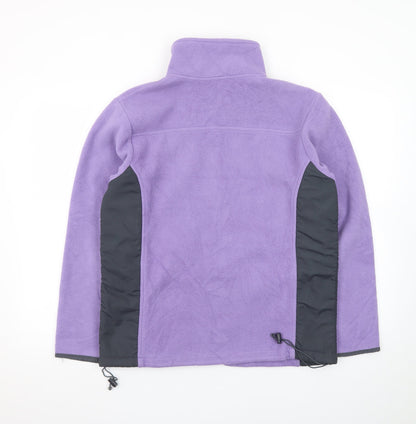 Athletic Works Women Purple Fleece Full Zip Jacket Size M