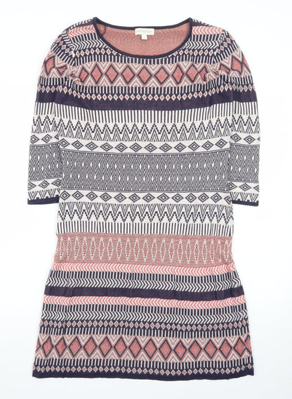 Monsoon Women’s Multicoloured Cotton Knit Shift Dress Size S