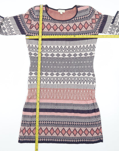 Monsoon Women’s Multicoloured Cotton Knit Shift Dress Size S