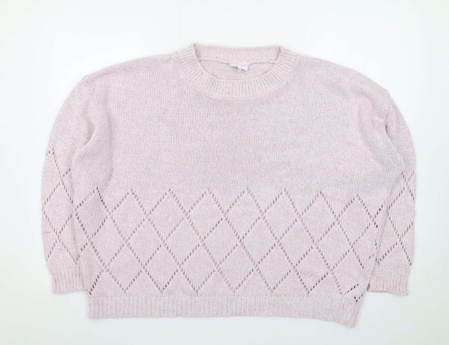 Next Women’s Pink Diamond Knit Crew Neck Jumper Size 20