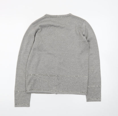 Marks and Spencer Women’s Grey V-Neck Cardigan Size 10 Classic Knit