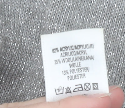 Marks and Spencer Women’s Grey V-Neck Cardigan Size 10 Classic Knit
