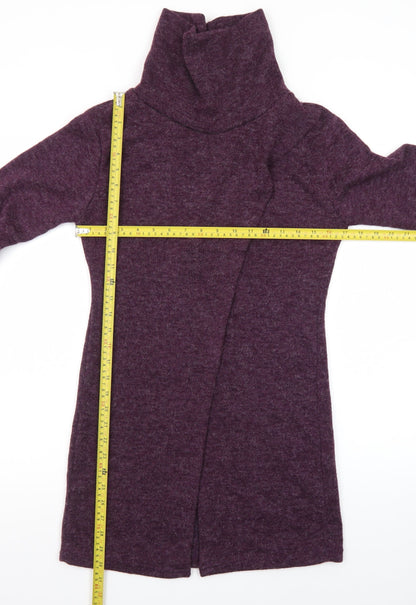 Lily & Me Women's Purple Roll Neck Long Sleeve Cardigan Size 8