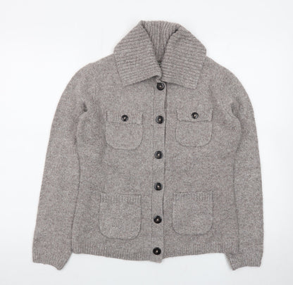 Marks and Spencer Men's Grey Wool Collared Button Cardigan Size S