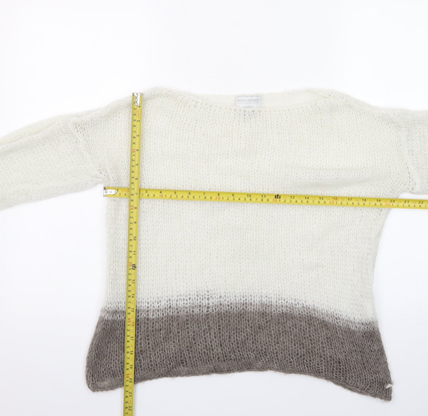 Pull&Bear Teens Beige Open Knit Mohair Blend Pullover Jumper S