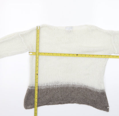 Pull&Bear Teens Beige Open Knit Mohair Blend Pullover Jumper S
