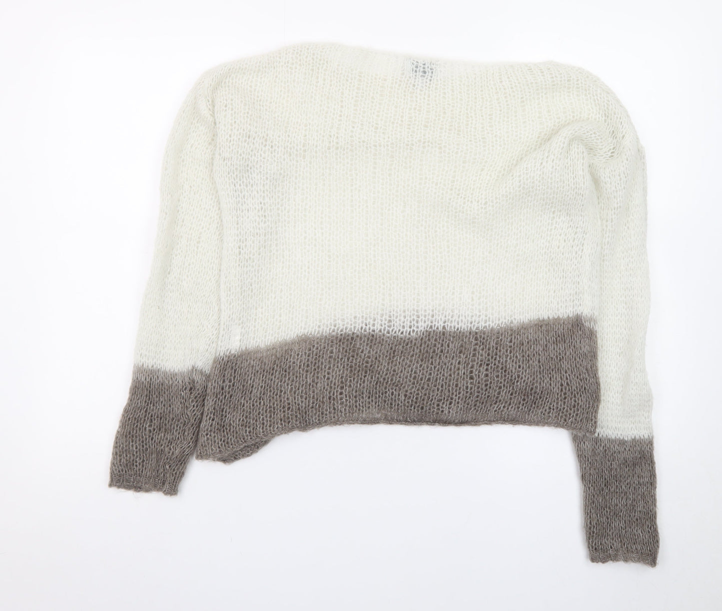 Pull&Bear Teens Beige Open Knit Mohair Blend Pullover Jumper S