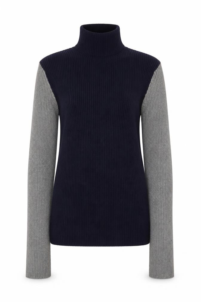 Zara Women Multicoloured Roll Neck Wool Blend Slim Fit Jumper Size 8