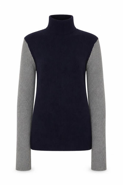 Zara Women Multicoloured Roll Neck Wool Blend Slim Fit Jumper Size 8