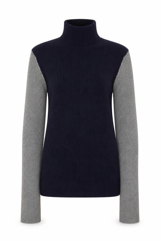 Zara Women Multicoloured Roll Neck Wool Blend Slim Fit Jumper Size 8