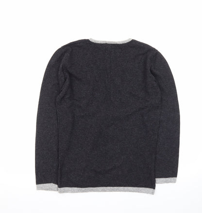 Cashmere Silk Company Women's Black V-Neck Jumper Size XL