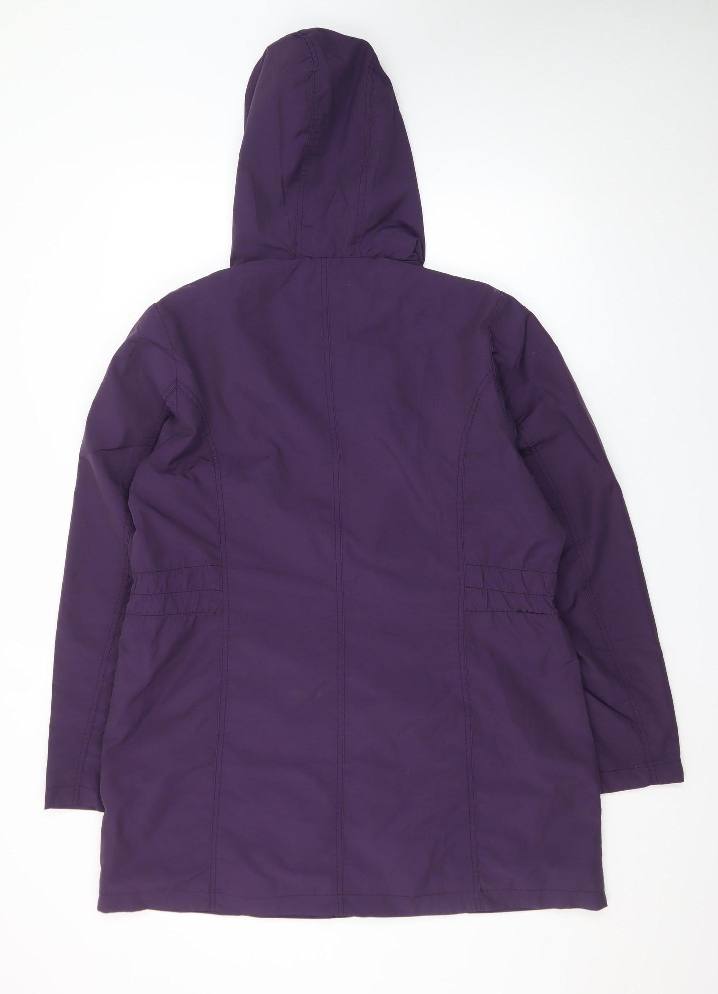 BHS Women’s Purple Hooded Long Rain Coat Size 16