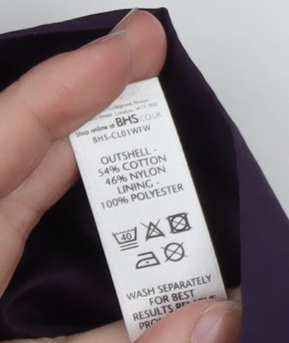 BHS Women’s Purple Hooded Long Rain Coat Size 16