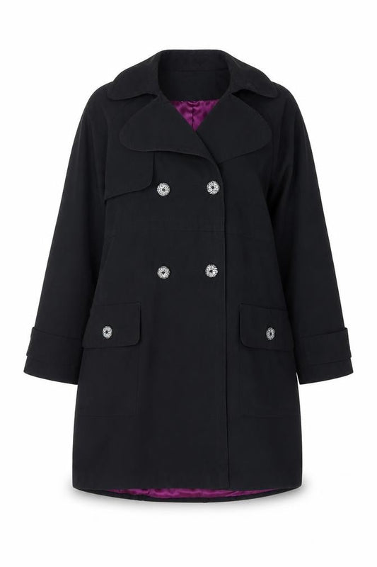 Marks and Spencer Autograph Women Black Size 14 Double Breasted Coat