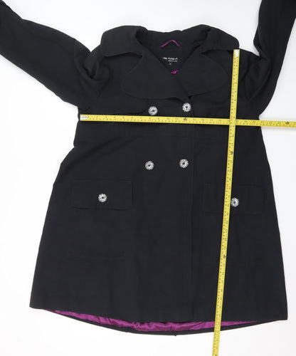 Marks and Spencer Autograph Women Black Size 14 Double Breasted Coat